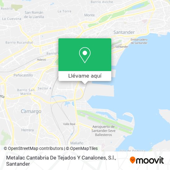 Mapa Metalac Cantabria De Tejados Y Canalones, S.l.