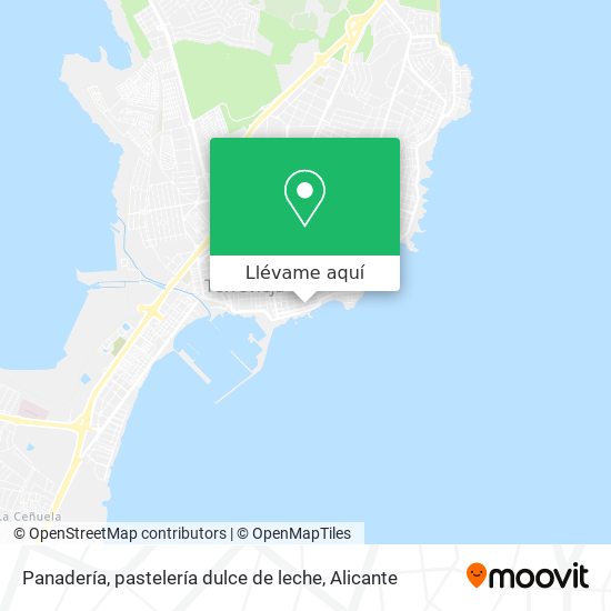 Mapa Panadería, pastelería dulce de leche