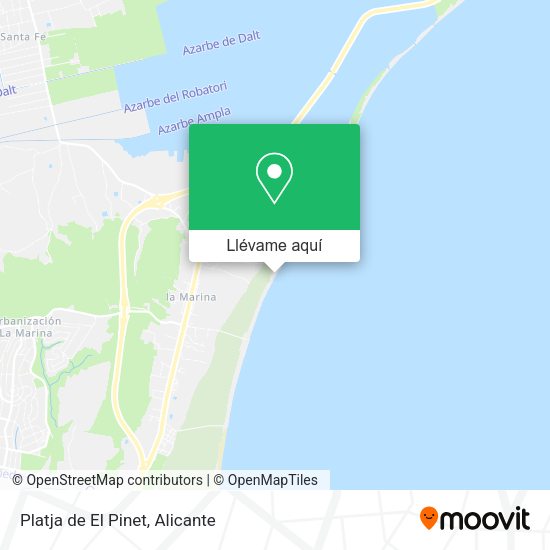 Mapa Platja de El Pinet