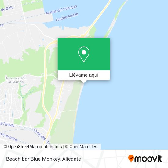 Mapa Beach bar Blue Monkey
