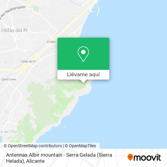 Mapa Antennas Albir mountain - Serra Gelada (Sierra Helada)