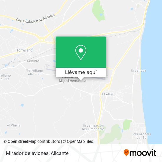 Mapa Mirador de aviones
