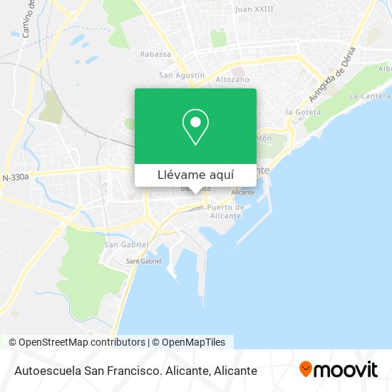 Mapa Autoescuela San Francisco. Alicante
