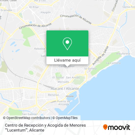 Mapa Centro de Recepción y Acogida de Menores ""Lucentum""