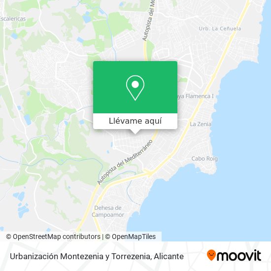 Mapa Urbanización Montezenia y Torrezenia