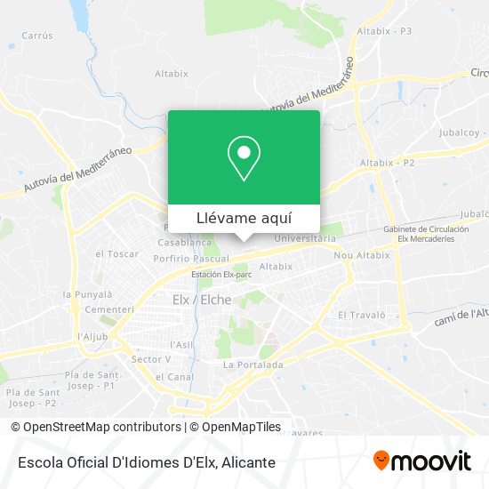 Mapa Escola Oficial D'Idiomes D'Elx