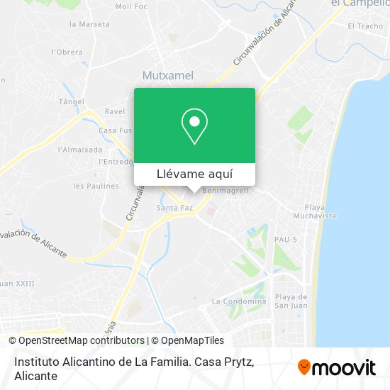 Mapa Instituto Alicantino de La Familia. Casa Prytz