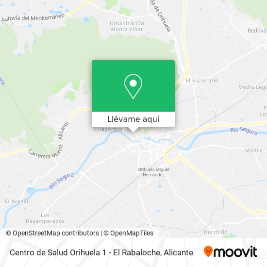 Mapa Centro de Salud Orihuela 1 - El Rabaloche