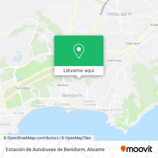 Mapa Estación de Autobuses de Benidorm