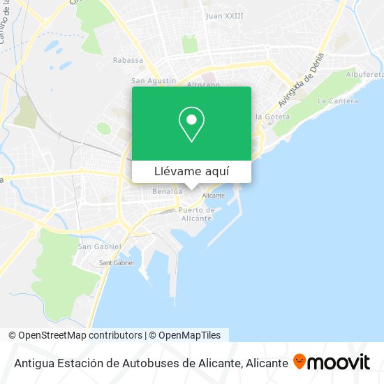 Mapa Antigua Estación de Autobuses de Alicante