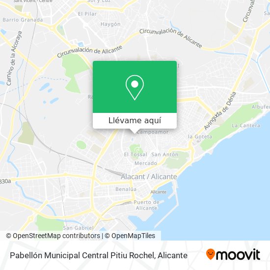 Mapa Pabellón Municipal Central Pitiu Rochel