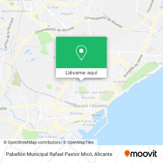 Mapa Pabellón Municipal Rafael Pastor Micó