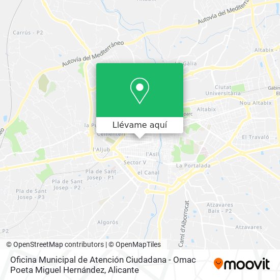 Mapa Oficina Municipal de Atención Ciudadana - Omac Poeta Miguel Hernández