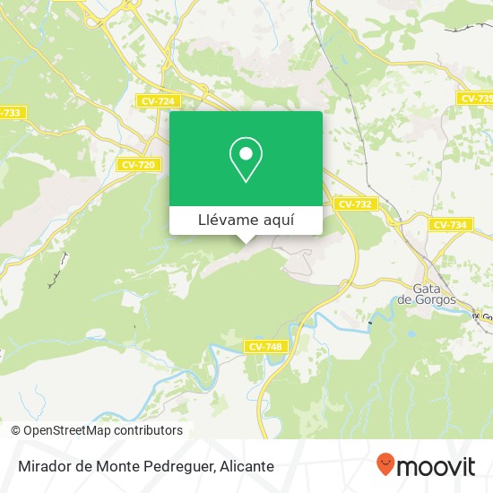 Mapa Mirador De Monte Pedreguer