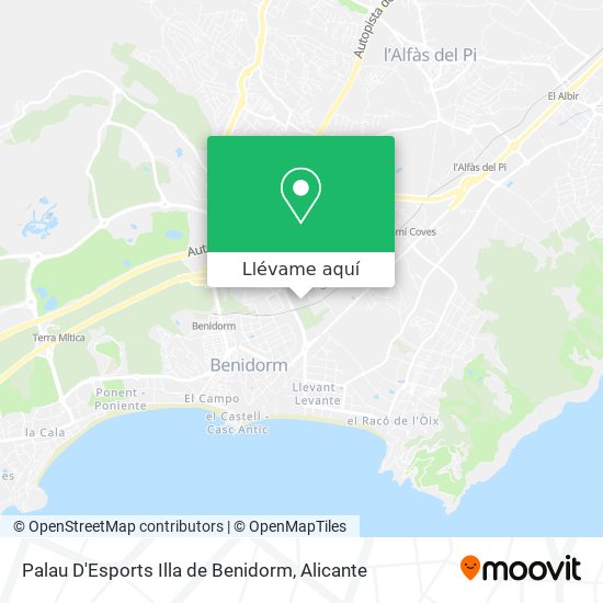 Mapa Palau D'Esports Illa de Benidorm