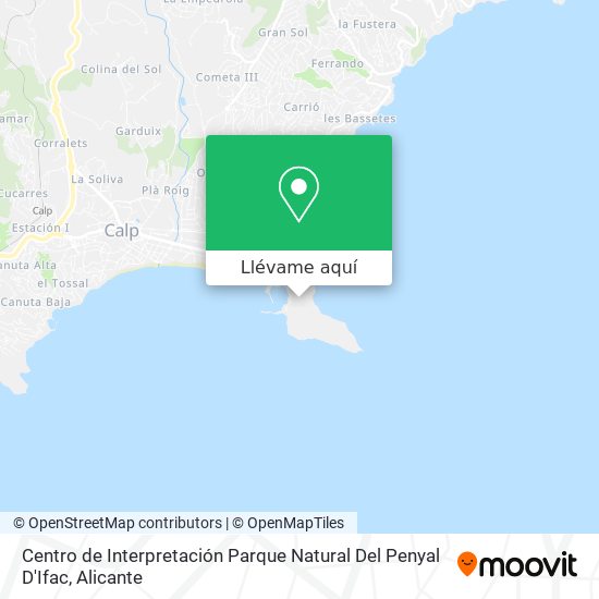 Mapa Centro de Interpretación Parque Natural Del Penyal D'Ifac