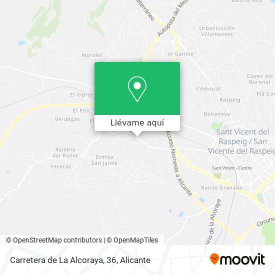 Mapa Carretera de La Alcoraya, 36