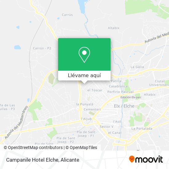 Mapa Campanile Hotel Elche