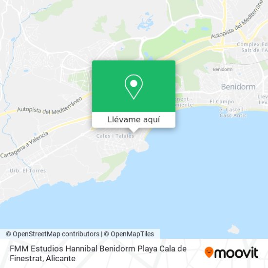 Mapa FMM Estudios Hannibal Benidorm Playa Cala de Finestrat