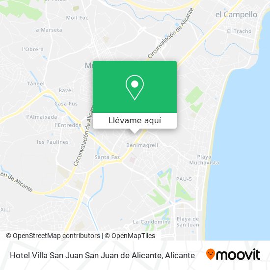 Mapa Hotel Villa San Juan San Juan de Alicante