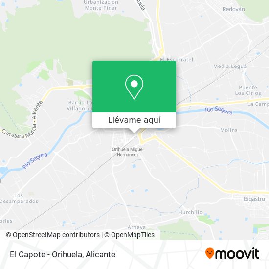 Mapa El Capote - Orihuela