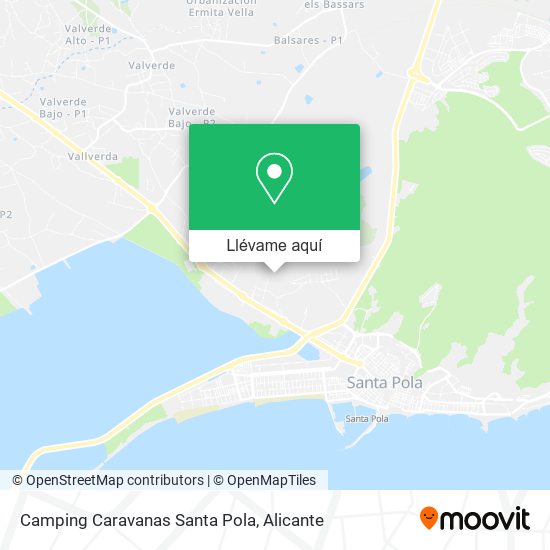 Mapa Camping Caravanas Santa Pola