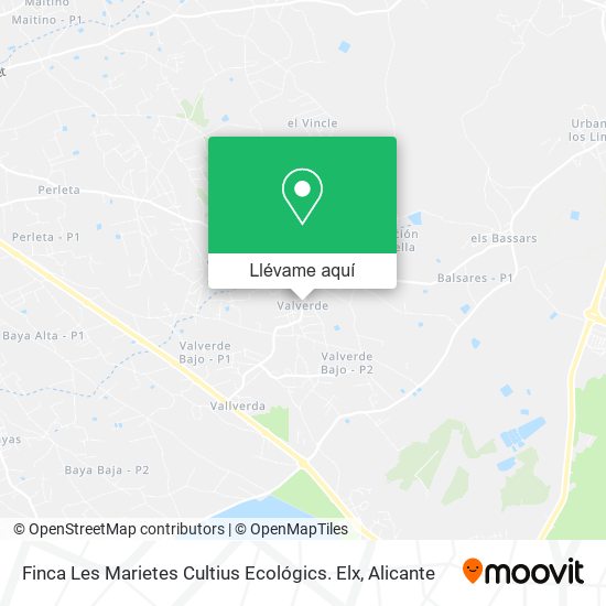Mapa Finca Les Marietes Cultius Ecológics. Elx
