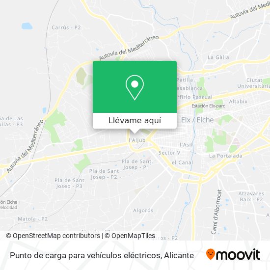 Mapa Punto de carga para vehículos eléctricos