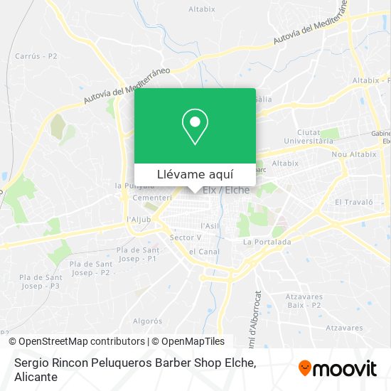 Mapa Sergio Rincon Peluqueros Barber Shop Elche