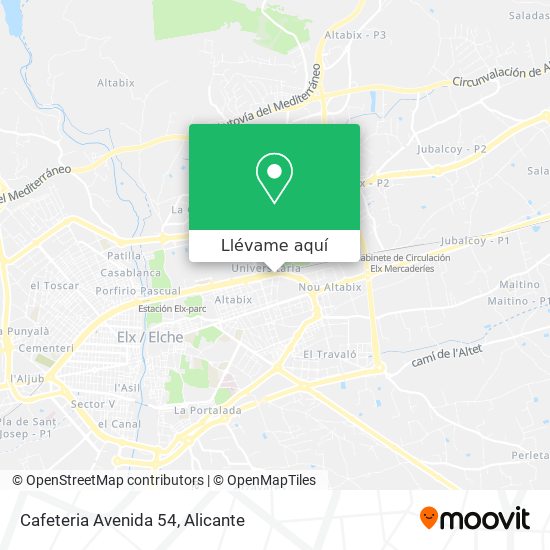 Mapa Cafeteria Avenida 54