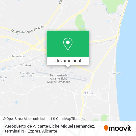 Mapa Aeropuerto de Alicante-Elche Miguel Hernández, terminal N - Exprés