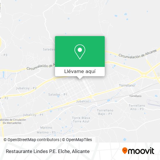 Mapa Restaurante Lindes P.E. Elche