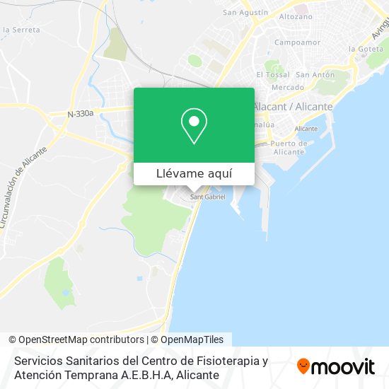 Mapa Servicios Sanitarios del Centro de Fisioterapia y Atención Temprana A.E.B.H.A