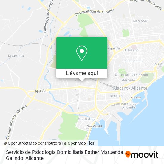 Mapa Servicio de Psicología Domiciliaria Esther Maruenda Galindo