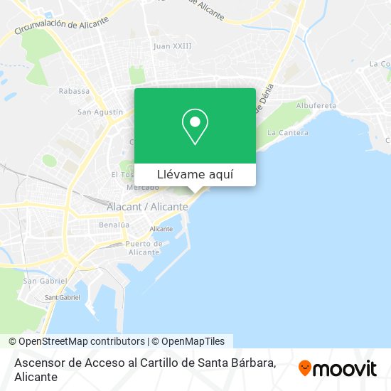Mapa Ascensor de Acceso al Cartillo de Santa Bárbara