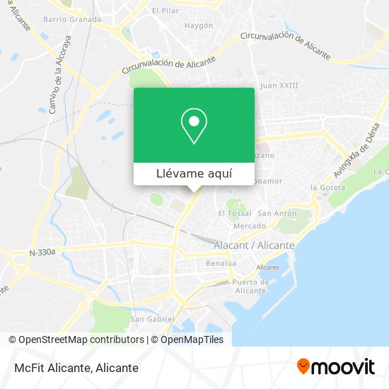 Mapa McFit Alicante