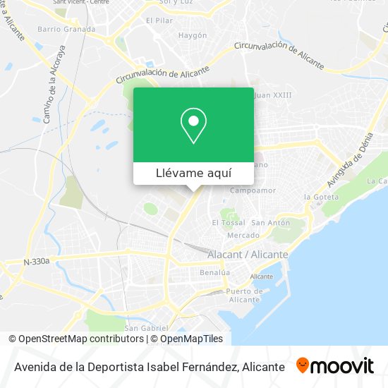 Mapa Avenida de la Deportista Isabel Fernández