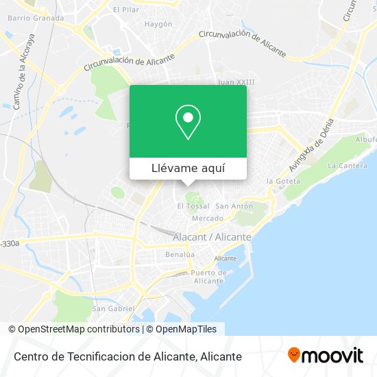 Mapa Centro de Tecnificacion de Alicante