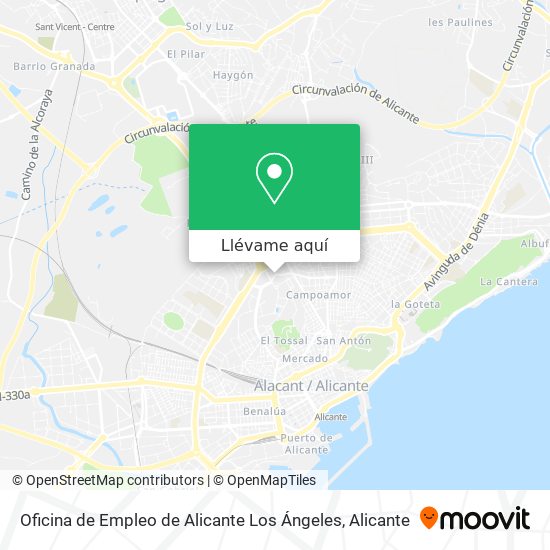 Mapa Oficina de Empleo de Alicante Los Ángeles