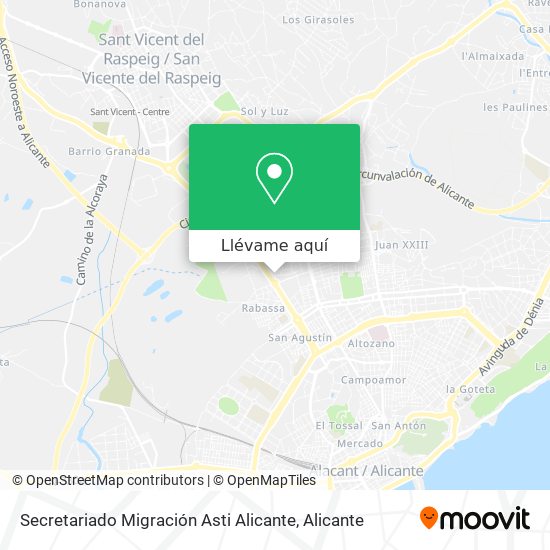 Mapa Secretariado Migración Asti Alicante