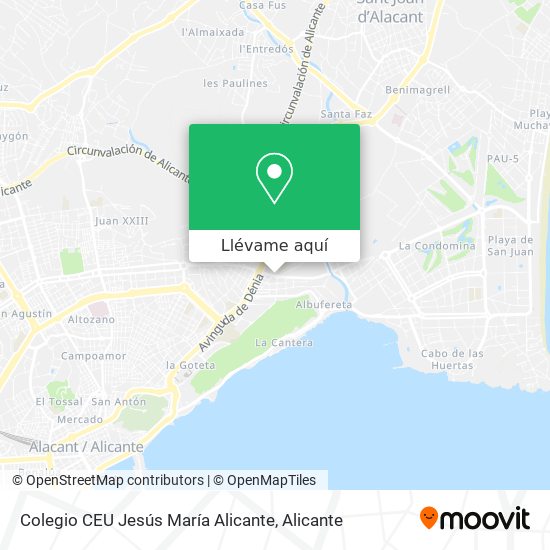 Mapa Colegio CEU Jesús María Alicante