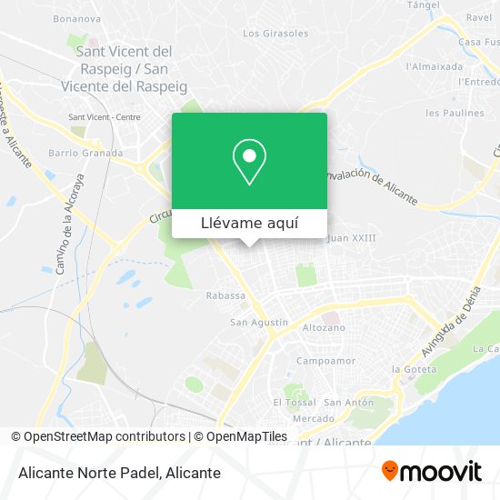 Mapa Alicante Norte Padel