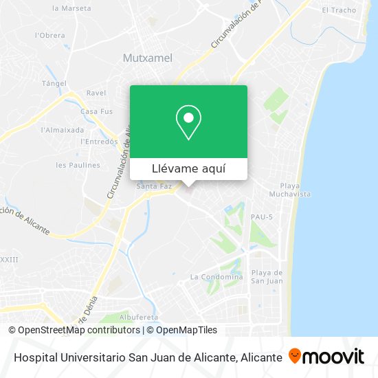 Mapa Hospital Universitario San Juan de Alicante