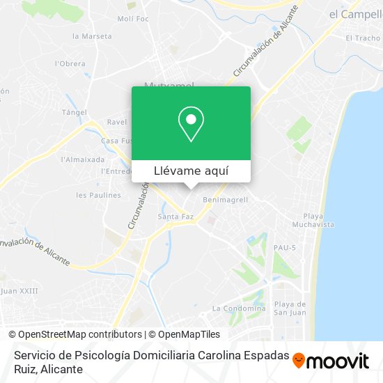 Mapa Servicio de Psicología Domiciliaria Carolina Espadas Ruiz