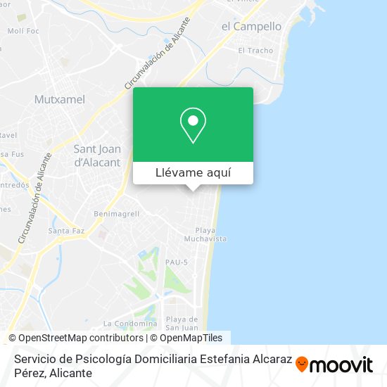 Mapa Servicio de Psicología Domiciliaria Estefania Alcaraz Pérez
