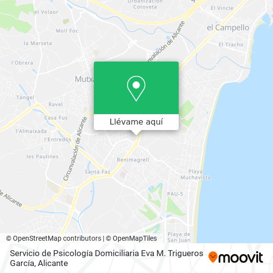 Mapa Servicio de Psicología Domiciliaria Eva M. Trigueros García