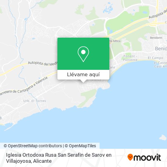 Mapa Iglesia Ortodoxa Rusa San Serafín de Sarov en Villajoyosa