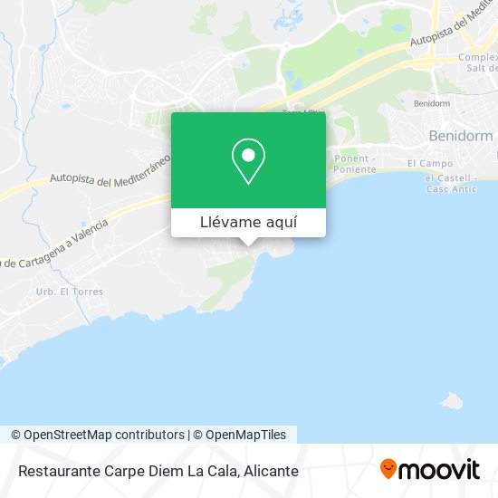 Mapa Restaurante Carpe Diem La Cala