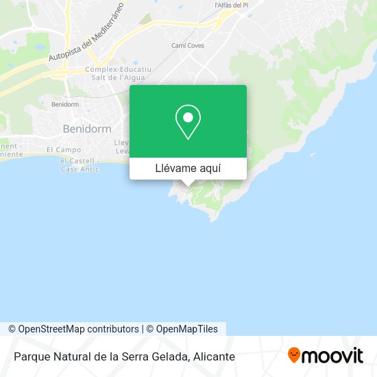 Mapa Parque Natural de la Serra Gelada