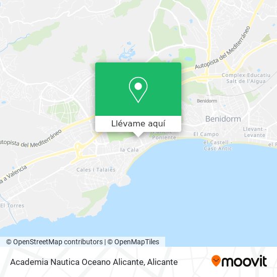 Mapa Academia Nautica Oceano Alicante